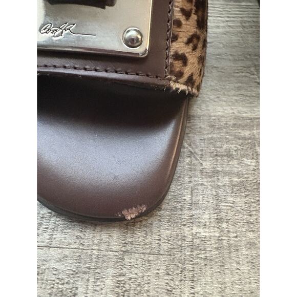 Donald J Pliner Kim Leopard Print Slide Size 8 1/2 M - Picture 2 of 8